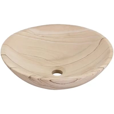 Differnz Waskom Badkamer Sandstone - Natuursteen - Rond - Grijs - 45cm