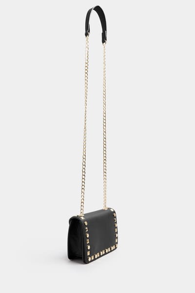 Yours Zwarte Nep Leren Stud Detail Crossbody Tassize One Size
