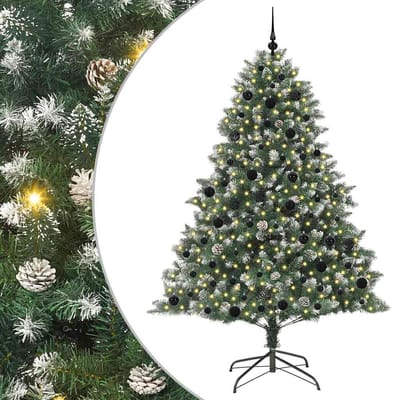 vidaXL - Kunstkerstboom - Groen - 210 - cm - PVC - en - Plastic - en - Staal