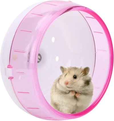 Hamster wiel hamster wiel Ø 11.5 Silent Plastic Wiel voor Hamster Gerbil en Rat (Roze)