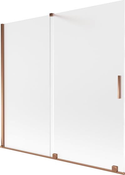 Mexen Velar badwand scherm 2-delige schuifbaar 170 x 150 cm, matglas, roze goud - 896-170-000-31-60