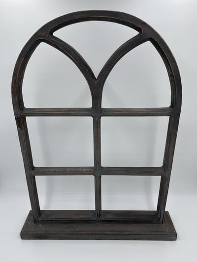 Decoratie stalraam oud kozijn hout op voet 53 x 41,5cm grijs geschuurd old look | 584524 | Home Sweet Home | Stoer & Sober Woonstijl