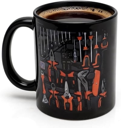 Koffiemok voor Technici en Klussers, 350ml Keramische Mok met Handvat, Perfect Cadeau voor Vader en Verjaardag
