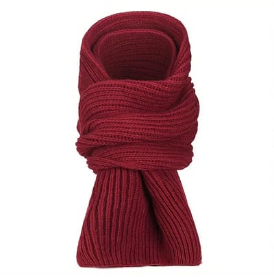 Sjtoer® - Elegante winter sjaal - Rood - voor Mannen en Vrouwen - Effen Kleur - Gebreide Stijl - Kerstcadeau - Feestdagen