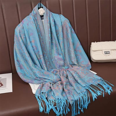 Couverture à pompons, châle épais en pashmina chaud pour l'hiver, écharpe en cachemire, foulard, poncho, étole pour femme gray