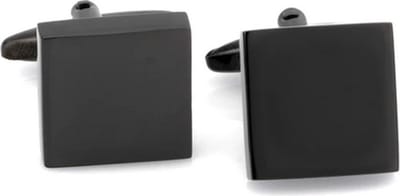 Vierkante Manchetknopen Heren Zwart - Gepolijst - Cufflinks - Papa Cadeau Voor Mannen - Vaderdag