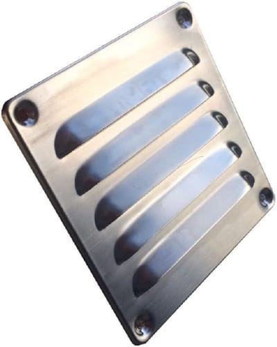 RVS Ventilatie Roosterset met Insectenhor en Montagemateriaal 120x120mm