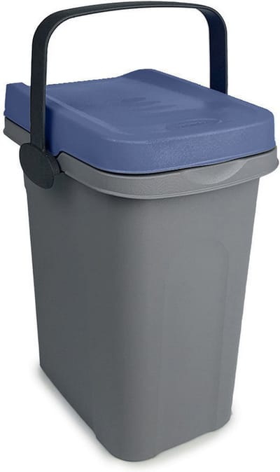 Afvalbakje aanrecht - 'Home Eco System' - Afvalscheiding - Afvalemmertje - Draaghengsel - 7 Liter - Blauw