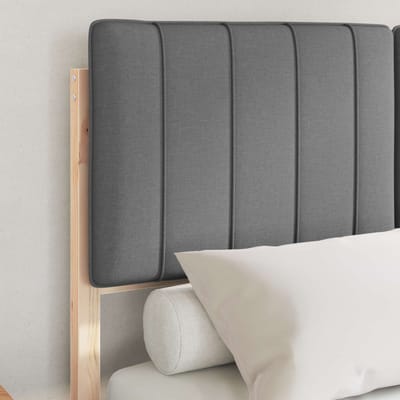 vidaXL - Bedframe - met - Gevoerde - Hoofdbord - Donkergrijs - 120 - x - 190 - cm