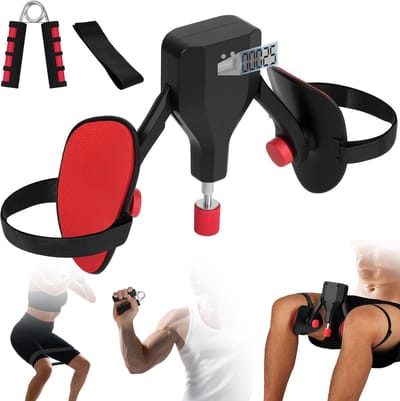 Bekkenbodem Trainer - Dijbeen Trainer - Thuis Fitness - Automatisch Teller - 21 x 12.5 x 10 cm - Zwart Rood