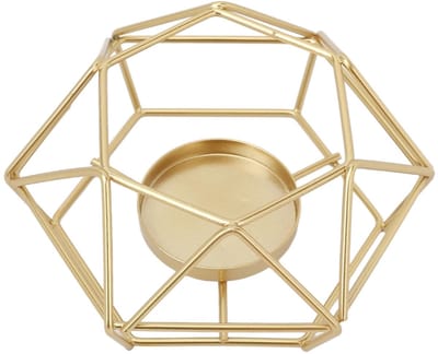 Dailygoods- Kaarsenhouder Geometrisch Design - Theelichthouder - Kandelaar - Metalen Kandelaars - Decoratieve Lantaarn - Bestand tegen Hoge Temperaturen