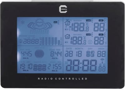 Weerstation Digitaal - Weervoorspeller Buiten - Weer Monitoren - Hoge Nauwkeurigheid - 17 x 4 x 12 cm - Zwart