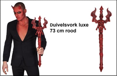 Duivels vork luxe 73cm rood - Drietand Halloween thema feest griezel duivel creepy party duivels vork