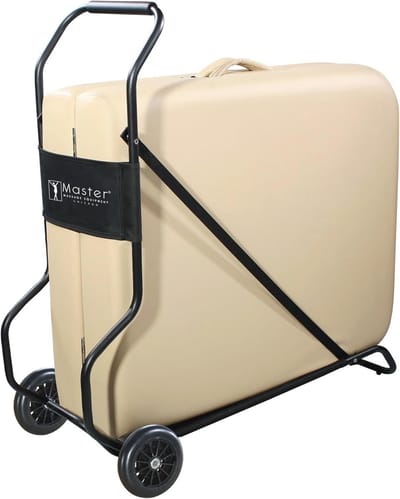 Transportwagen voor massagestoelen met telescopische greep en grote wielen