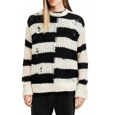 AllSaints Pip Crew Ecru White Maat: XS | Sweaters Outlet | Heren | Zwart