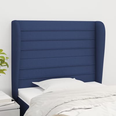 vidaXL - Hoofdbord - met - randen - 83x23x118/128 - cm - stof - blauw
