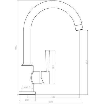 SCHÜTTE CORNWALL Design Keukenkraan Voor Waterverwarmer Met Vrije Uitloop - Lage Druk - Mengkraan - Hoge, Draaibare Uitloop - Zijdelingse Greep - Zwart Mat