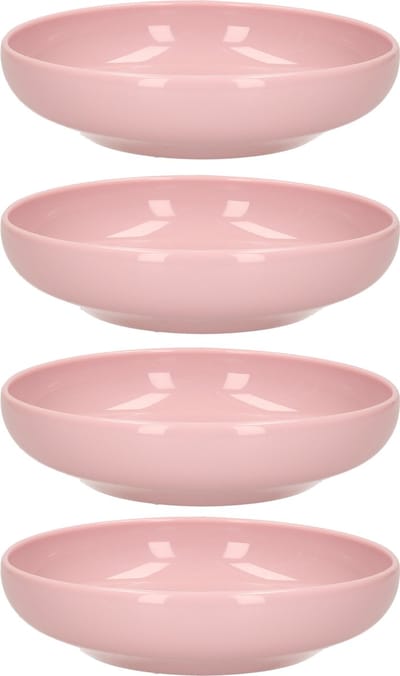 Plasticforte Kommetje/schaaltje - 4x - pastel roze - D16 x 4 cm - 520 ml - kunststof