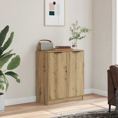 vidaXL - Dressoir - 60x30x70 - cm - bewerkt - hout - artisanaal - eikenkleurig