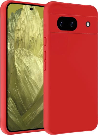 Hoesje - Geschikt voor Google Pixel 8a - Sterk & Shockproof - Hoes Cover - Siliconen Case - Telefoonhoesjes - Rood
