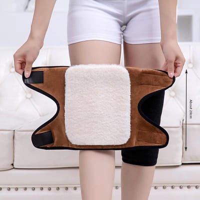 Kniebeschermers Perfect Voor Vrouwen En Ouderen Verdikt En Fluweel Verf Cover Dubbele Laag Composiet Imitatie Sherpa Klittenband Stijl