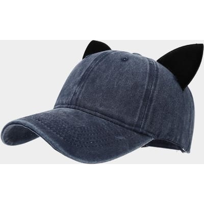 Mode Schattige Oren Kattenoren Petten Ademend Unisex Vizier Pet Pet met Klep Mannen gray