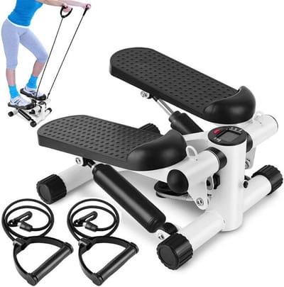 Stepper - Hometrainer - Fitness thuis - Met draadloze computer - 100 kg draagvermogen - Zwart