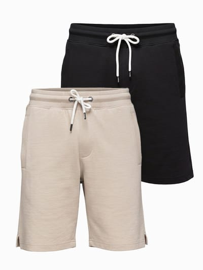 OMBRE Set - Katoen - Lange Mouw - Effen Zwart, Lichtgrijs S