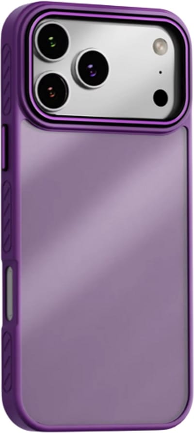 Super Stevig Hoesje – Matte Transparent, Shockproof Case met Camera en Lensbescherming, Geschikt voor iPhone 17-PAARS
