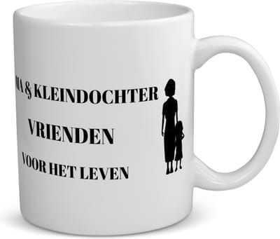 Akyol - oma en kleindochter vrienden voor het leven koffiemok - theemok - Vriend - oma/kleindochter - oma cadeautjes - cadeau - kado - geschenk - kleindochter verjaardag - kleindochter artikelen - 350 ML inhoud