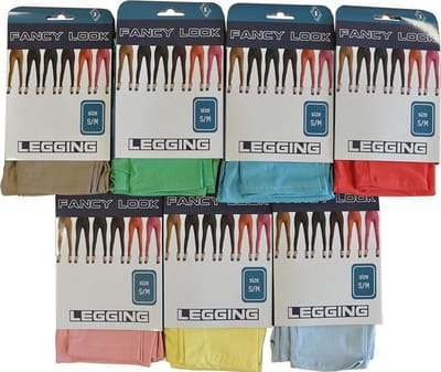 Dames Tregging - Maat legging Small Medium - Pastel Geel - Perfecte jegging met nep zakje  - lichte strech, bredere band bovenaan