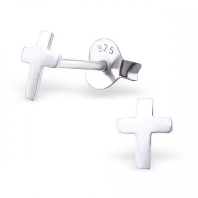 Aramat Jewels | Oorbellen | Zilveren Kruisjes Oorstekers – Meerdere Maten & Kleuren 925 Zilver | Zilver-6x5mm | |7mm | Zilver | Kinderen, Volwassenen | Verkleurd niet
