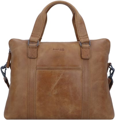 Greenland Nature Lichte aktetas Leer 38 cm Laptopvak - 43cm (17 duim) - natur