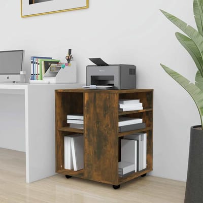 vidaXL - Rolkast - 60x53x72 - cm - bewerkt - hout - gerookt - eikenkleurig