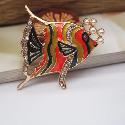 Broche en perles et strass pour animaux caractéristiques, couple, huile tropicale, corsage, écharpe en soie, boucle, accessoires de sac