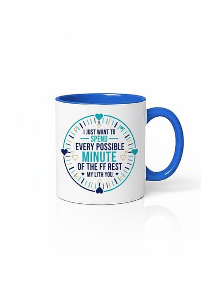 Romantische Mok met Klok Design - "Elke Mogelijke Minuut Met Jou" Liefdescadeau