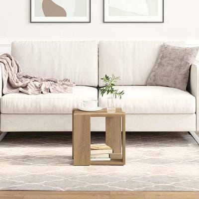 vidaXL - Salontafel - Artisan - Eiken - 32 - x - 32 - x - 30 - cm - Bewerkt - hout