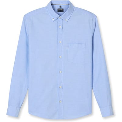 OLYMP Casual Overhemd, Regular Fit, Button-down, Blauw