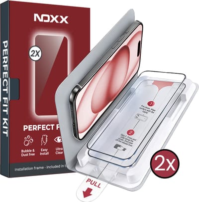Screenprotector - Geschikt voor Apple iPhone 15 Plus - 2 Stuks - Met Montagehulp - Perfect Fit Kit - Bubbelvrij Aanbrengen - Gehard Glas - Beschermglas - Tempered Glass - Screen Protector - Case Friendly