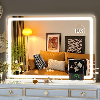 Verlichte make-upspiegel met Dimbare LED, 70 x 50 cm, Touchscreen Bediening, Drie Kleurmodus