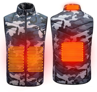 Verwarmd Vest (Powerbank niet inbegrepen)- Usb-Verwarmde Jas - Verwarmd Vest Voor Mannen En Vrouwen - Wintervest - Elektrische Warmte Met 3 Temperatuurinstellingen - Verwarmde Jas - Wasbare Kleding - Geschikt Voor Buiten, Motorrijden-Camouflage-XL