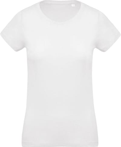 Kariban Dames/dames Organic Crew T-Shirt met halsband (Wit)