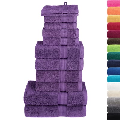 vidaXL - 12-delige - Handdoekenset - SOLUND - 600 - g/m² - paars