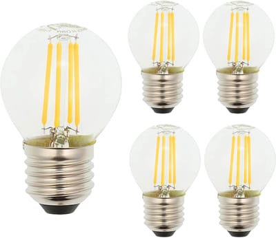 VITO LED Filament Kogellamp G45 E27 - 6W (vervangt 60W) - 724lm - 2700K - Ø45mm - 220-240V - Energiezuinig - 5 stuks