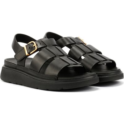 FitFlop GEN-FF Fisherman Dames Zwart Leren Sandalen