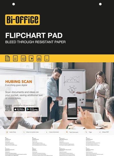 Flip-over Blok A1 Geruit met 200 Vellen - 60g/m² Papier voor Flipchart Standaard