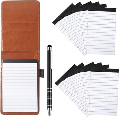 Mini notitieboek A7 - PU-leer - Compact met 12 reserve notitieblaadjes - Ideaal voor buitenactiviteiten - SnelShoppen