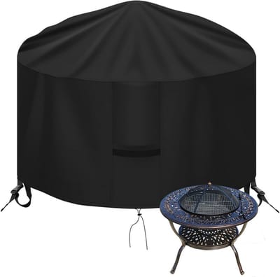 Waterdichte Vuurkorf Cover 80cm - Zwart, Anti-Uv en Duurzaam Oxford Stof