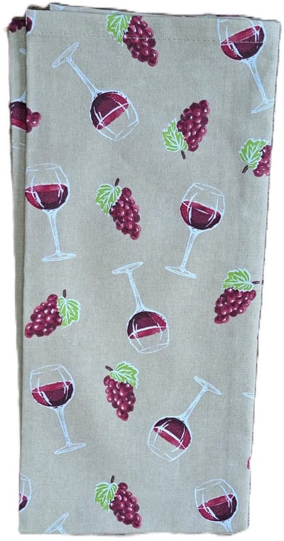 Keukendoek - Set van 2 - Wijn - Wine - Keukenset - Theedoek -Keukentextiel-Druiven - Moederdag