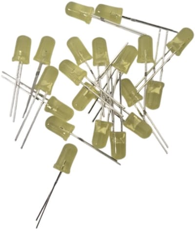 20 stuks 5mm gele LED diodes 3v 20mA- ronde verlichting voor elektronica - doe-het-zelf LED lampjes - knutsellampjes - 20 gele LED diodes